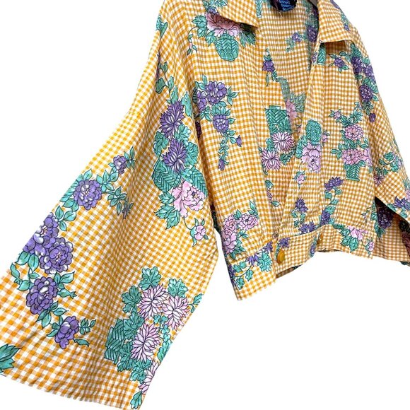 Rare Vintage Bouncing Bertha's Banana Blanket Top Medium Yellow 70s Cottagecore - Picture 9 of 14